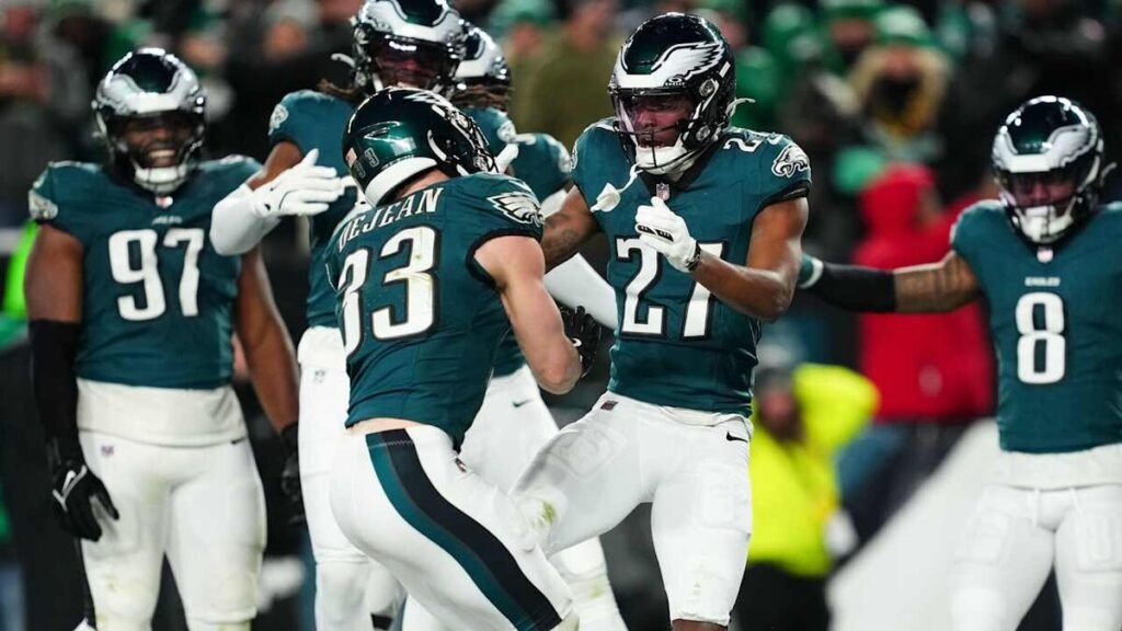 jogadores do philadelphia eagles comemorando